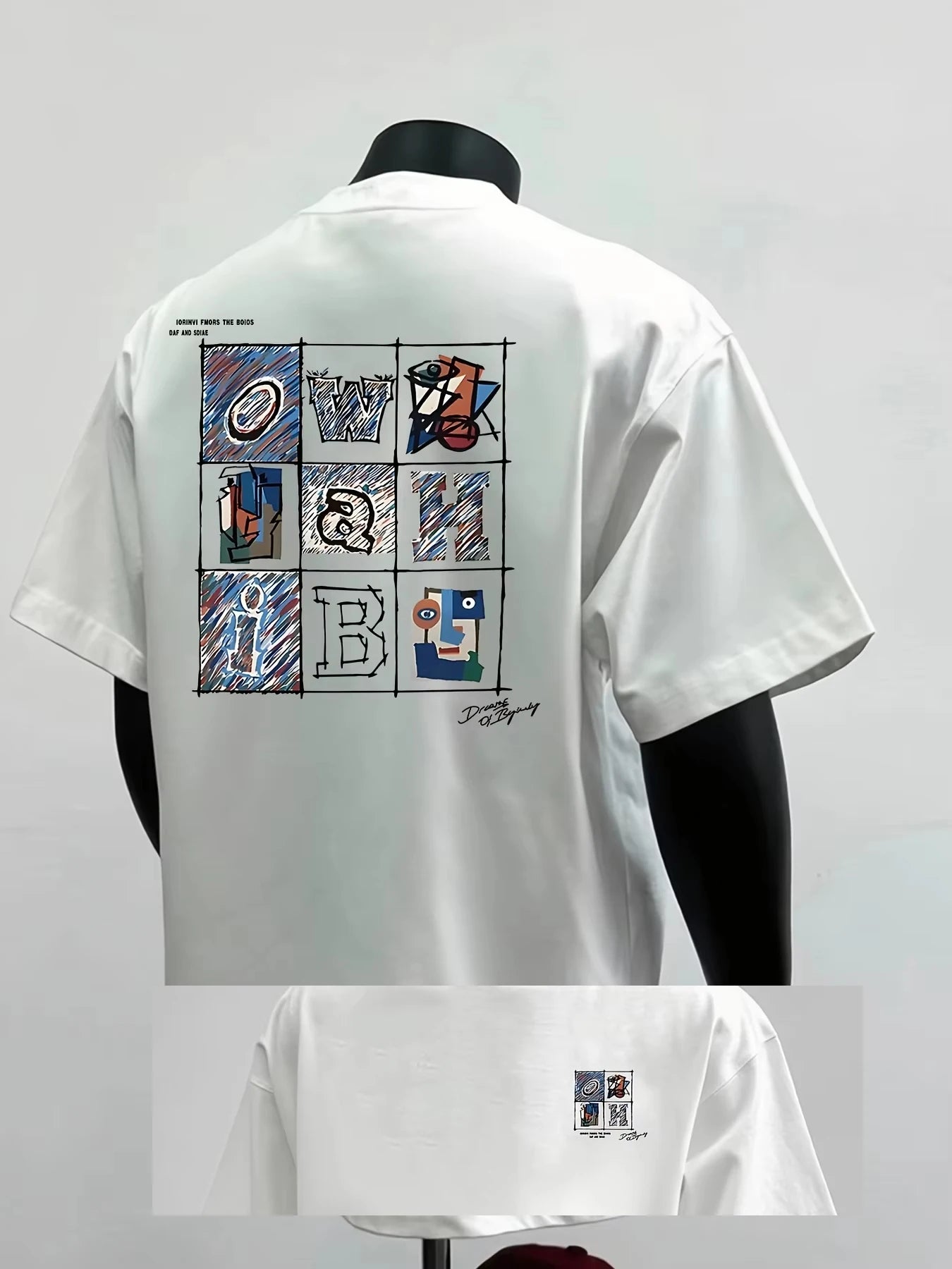 Mens 100_ Cotton Short-sleeved T-shirt Summer Round Neck Casual Comfortable Top with Simple Print Trendy Versatile Looks Great