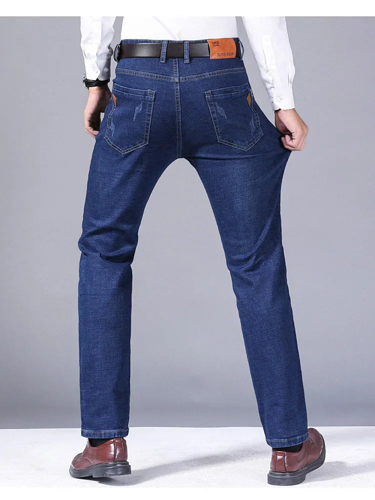 Men's Stretch Slim Fit Straight Jeans for Casual Wear