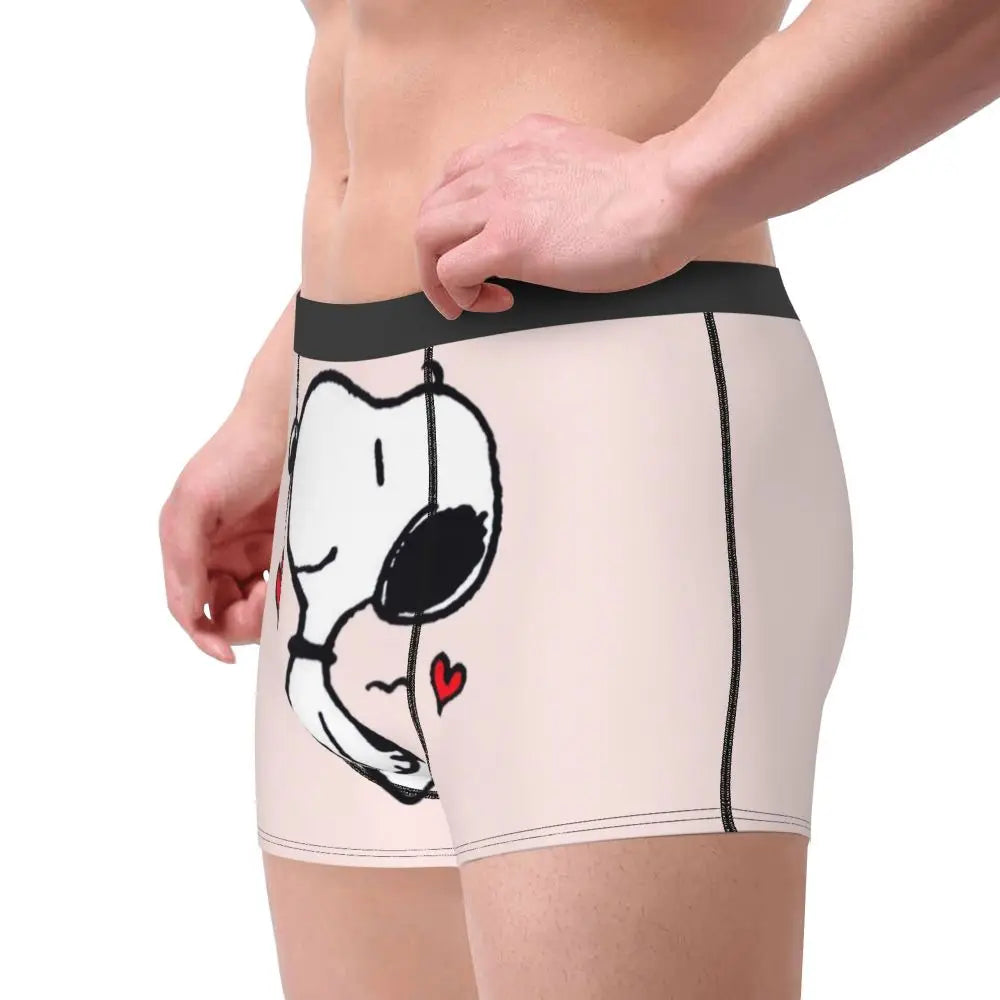 Snoopy Boxer Briefs for Men - Giggle Print Polyester Blend