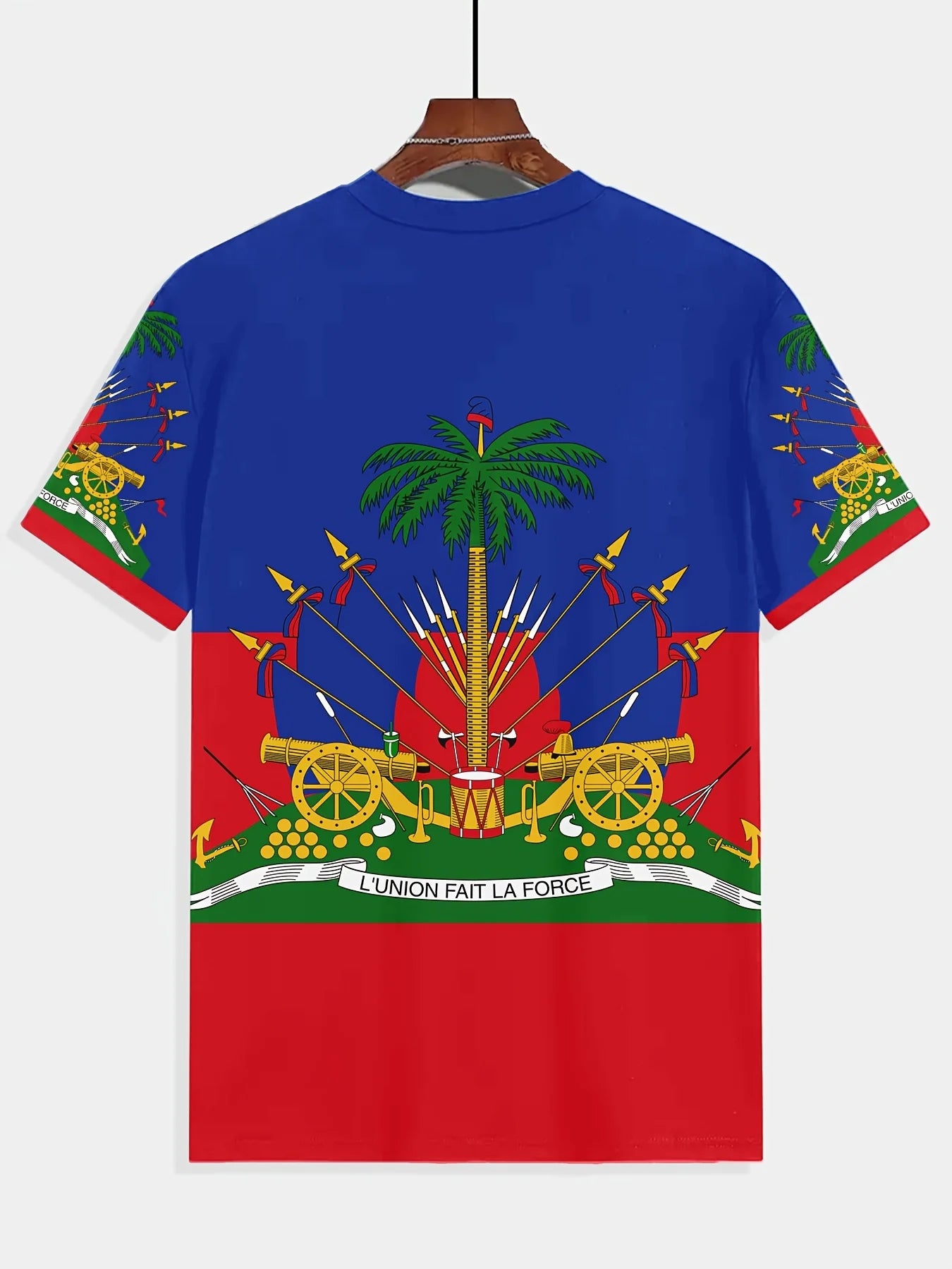 Men's Casual T-Shirt with Haitian Flag Print