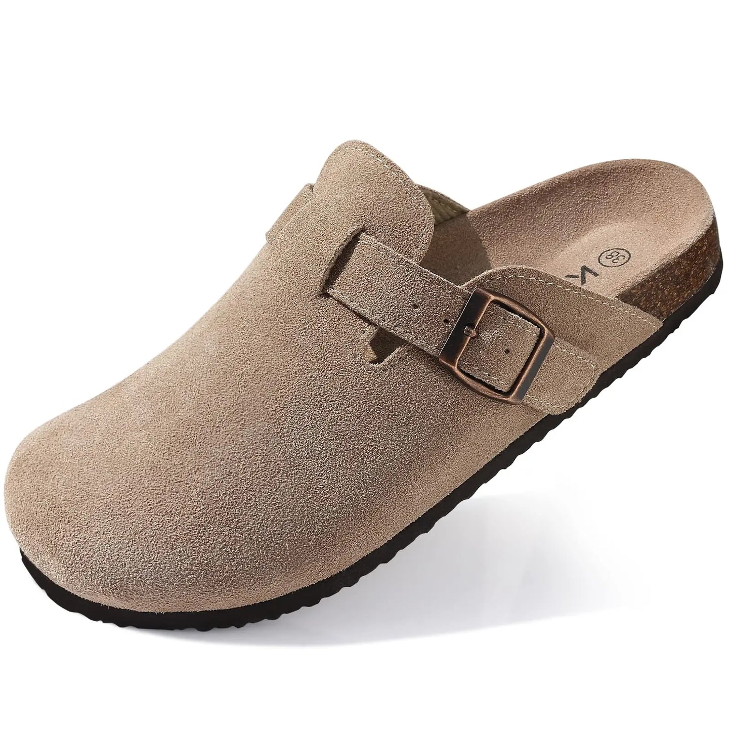 Kidmi Genuine Suede Mules with Cork Footbed for Men