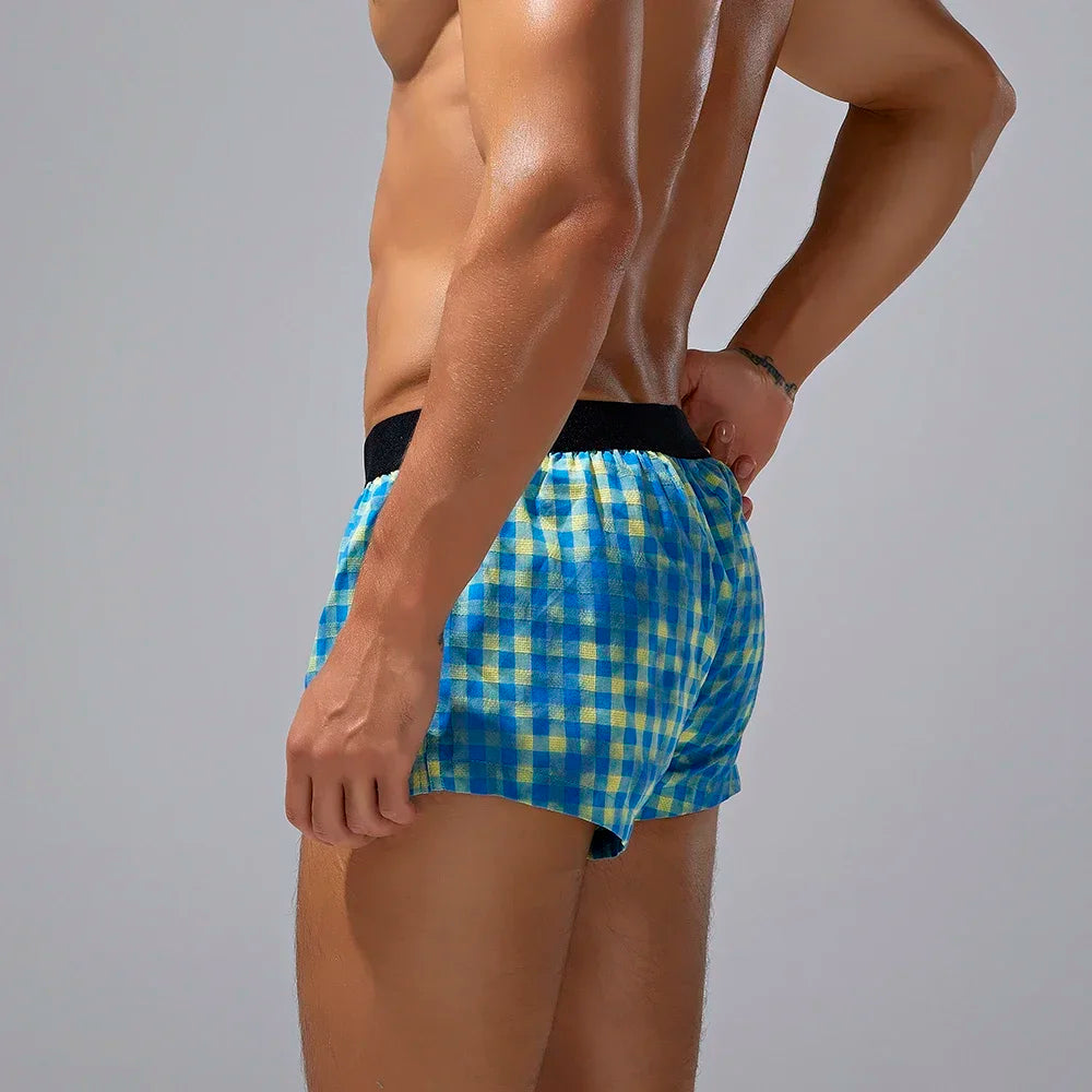 Men's Cotton Plaid Boxer Shorts