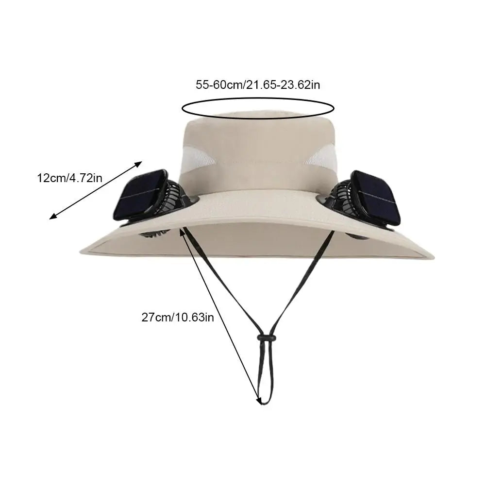 Solar Fan Hat for Men Women with Dual Solar Fans