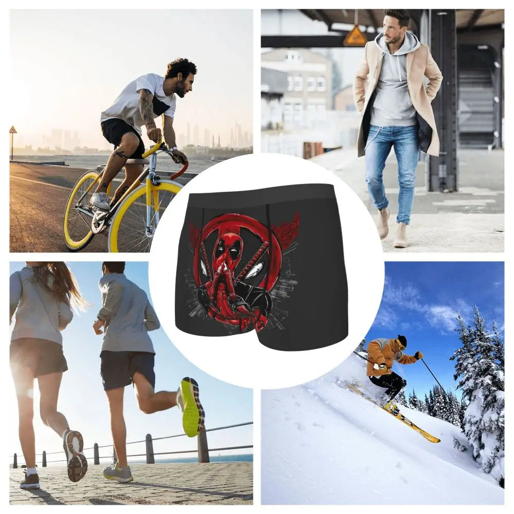 Deadpool Boxer Shorts for Men - Lycra Polyester Blend