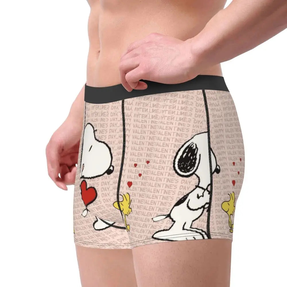 Snoopy Boxer Briefs for Men - Giggle Print Polyester Blend