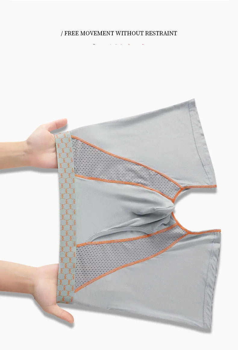 Men's Breathable Mesh Boxer Shorts U Convex Pouch M-XXL