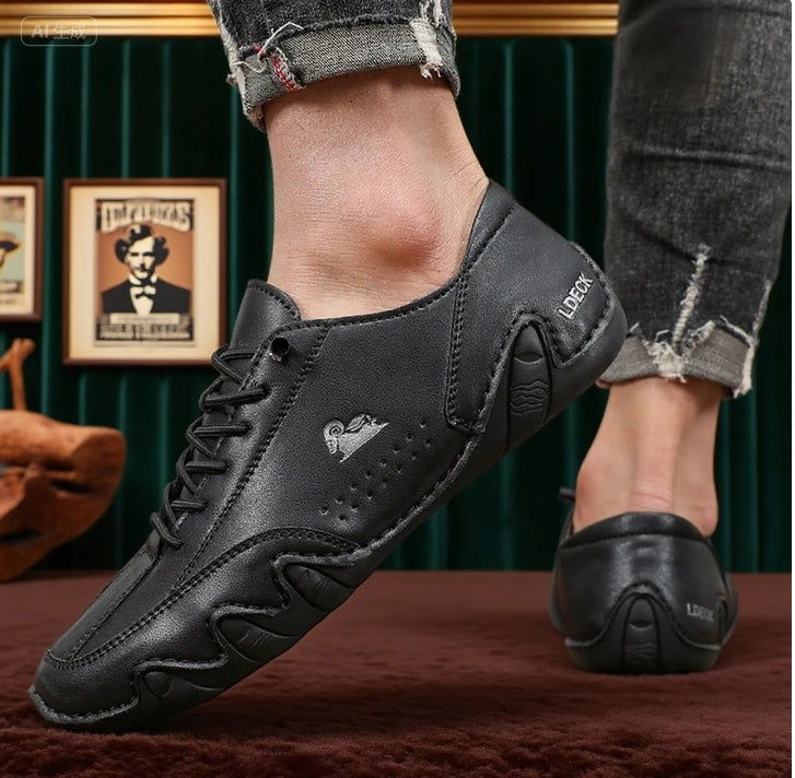 Khaki Loafers for Men Soft Soled Casual Walking Shoes
