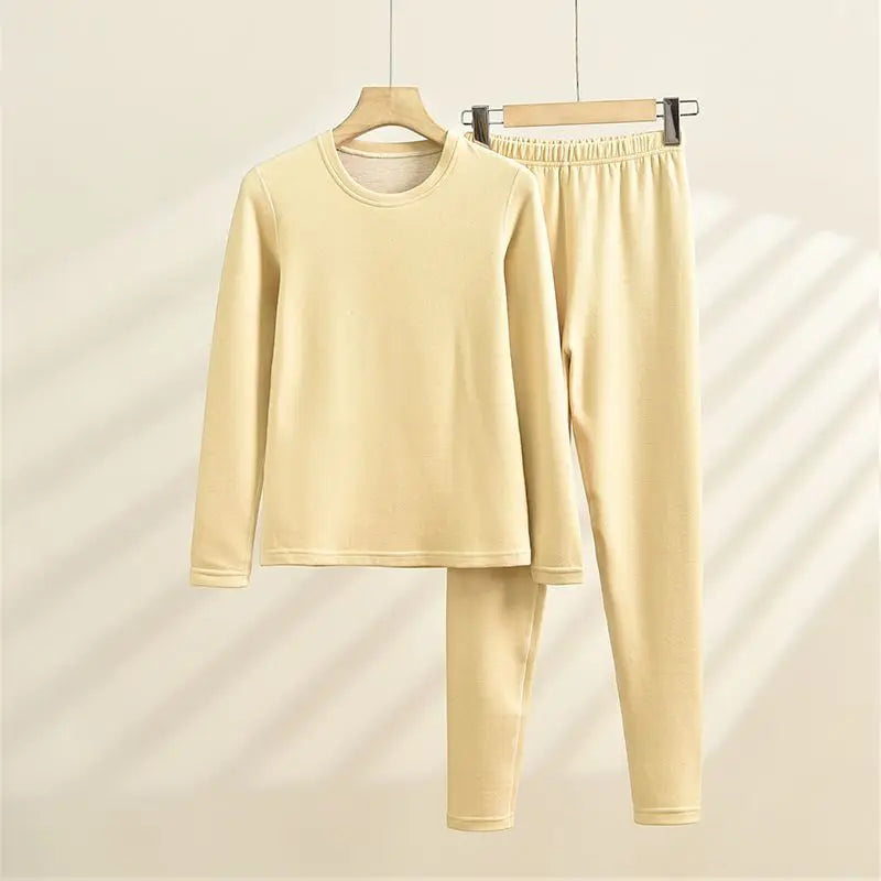 Thermal Underwear For Women + Men Winter Clothes Wool And Silk Two Piece Sets Thermos Clothing