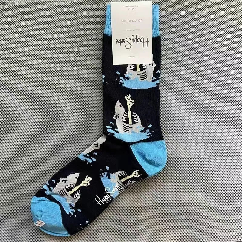 Men's Graphic Print Fun Happy Socks Casual Crew Dress Socks 41-46
