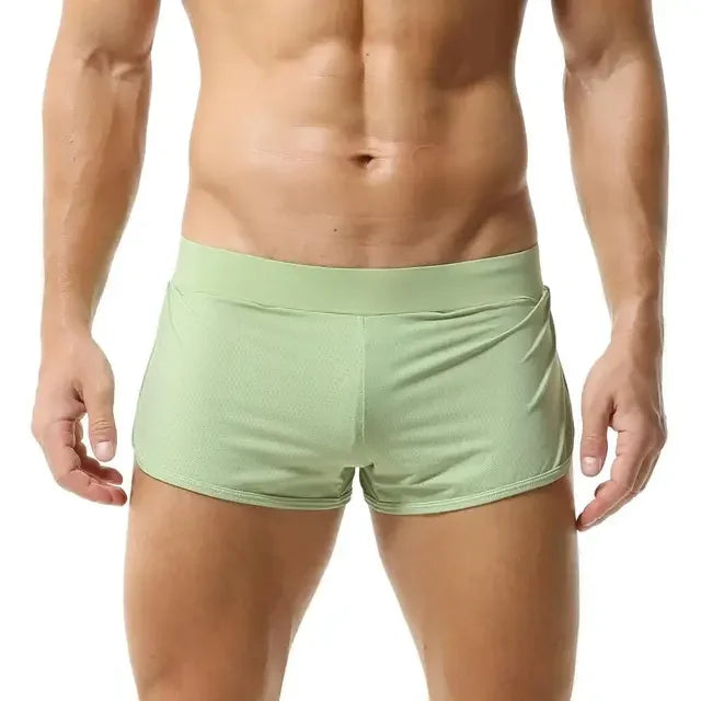 Sexy Men's Underwear Boxer Shorts Soft Loose Loungewear Men Sleep Bottoms Shorts Mesh Breathable Quick Dry Pants Shorts