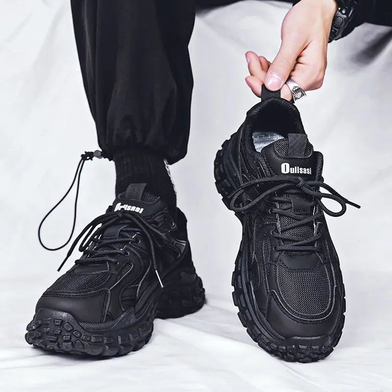 Men's Comfortable Lace-Up Sneakers for Running