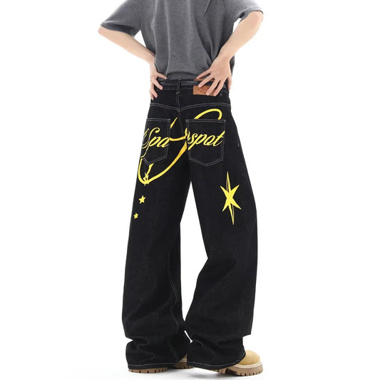 Mens Casual Vintage Straight Leg Jeans Pants