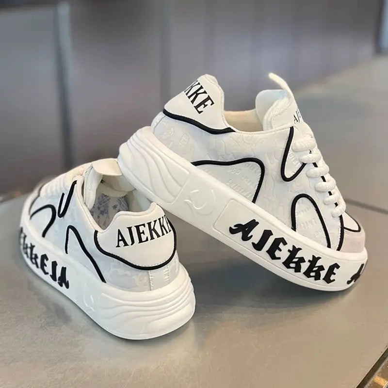 Men's Casual Sports Shoes with Thick Sole and Breathable Design