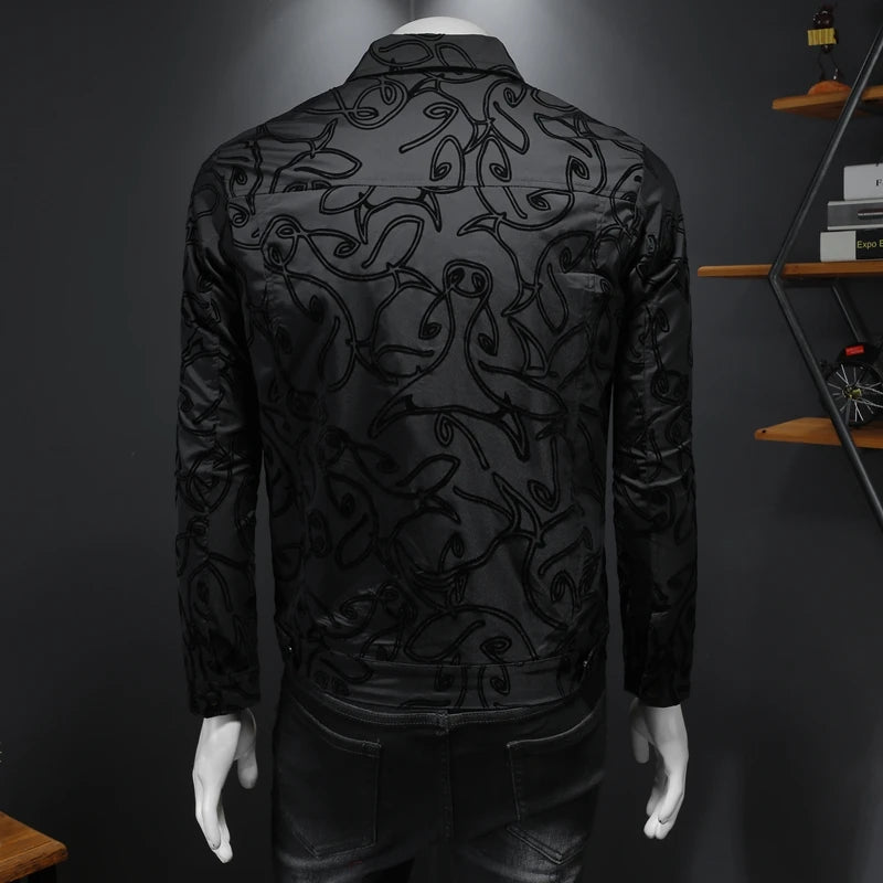 Luxury Bomber Jacket Autumn Business Casual Slim Jacket Lapel Coat 2026