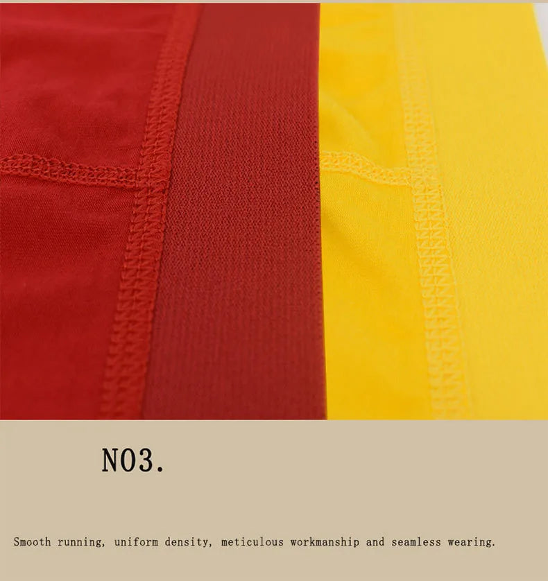 Cotton Boxer Shorts for Men - Middle Waist U Convex