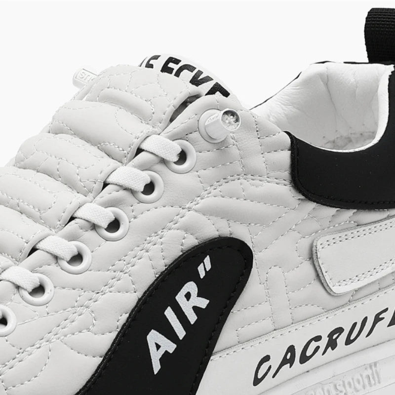 Men Casual Lace-Up Sneakers with Thick Sole and Breathable Mesh
