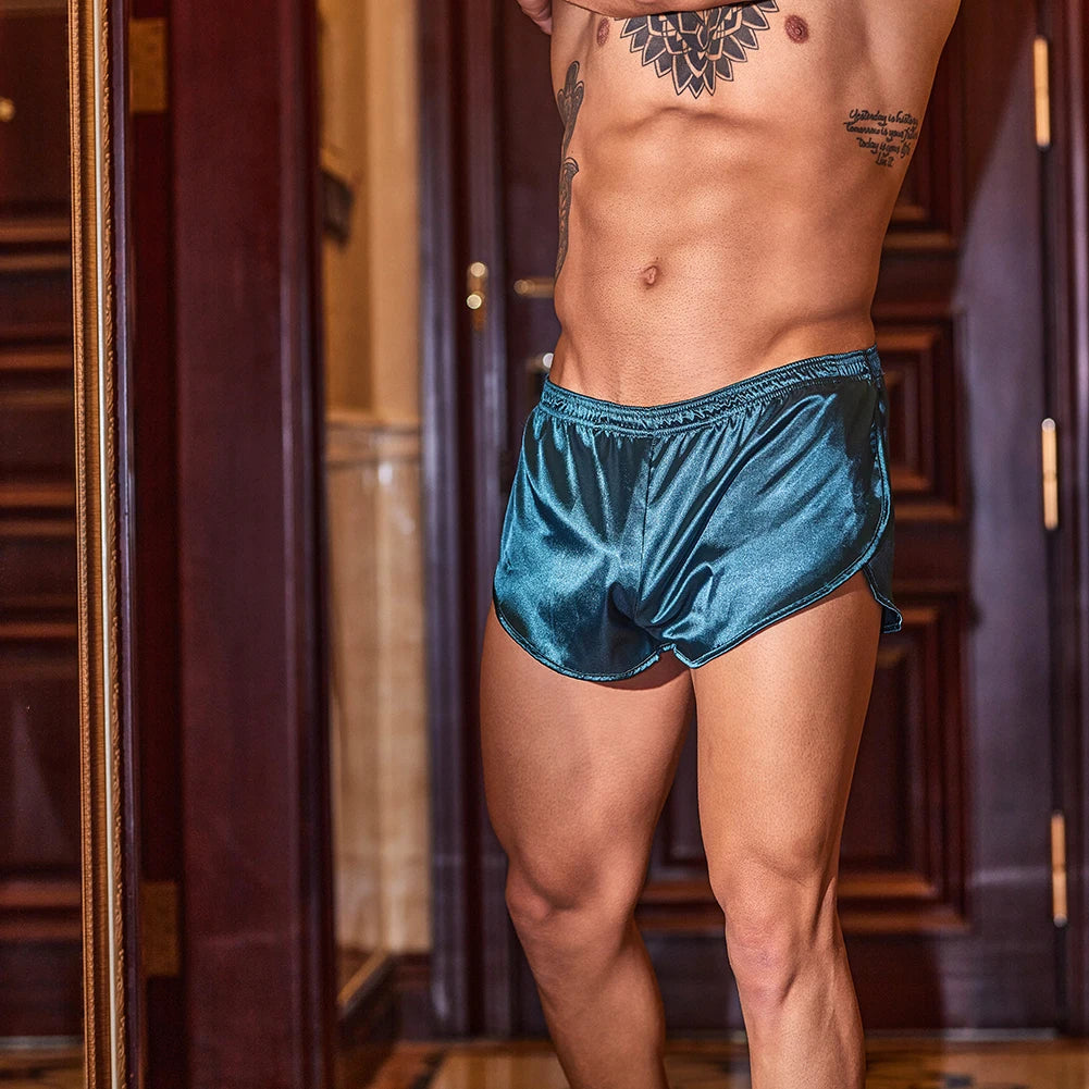 Men's Low Waist Boxer Briefs Sleep Bottoms