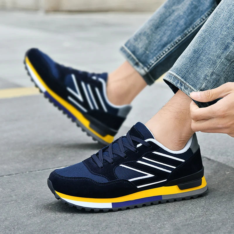 Men's Casual Lace-Up Sneakers with Air Mesh Upper