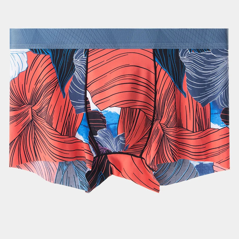 Men's Printed Boxer Shorts in Ice Silk