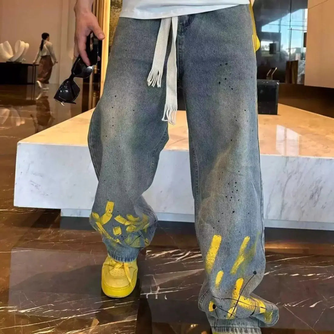 Casual Loose Jeans for Men in Cotton and Lyocell