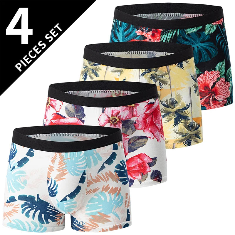 Men's Fashion Printed Boxers Breathable Underwear 6XL