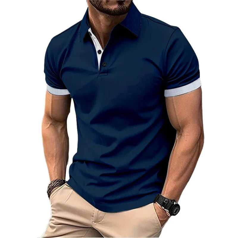 Men's Summer Short Sleeve Polo Shirt Lightweight Tee