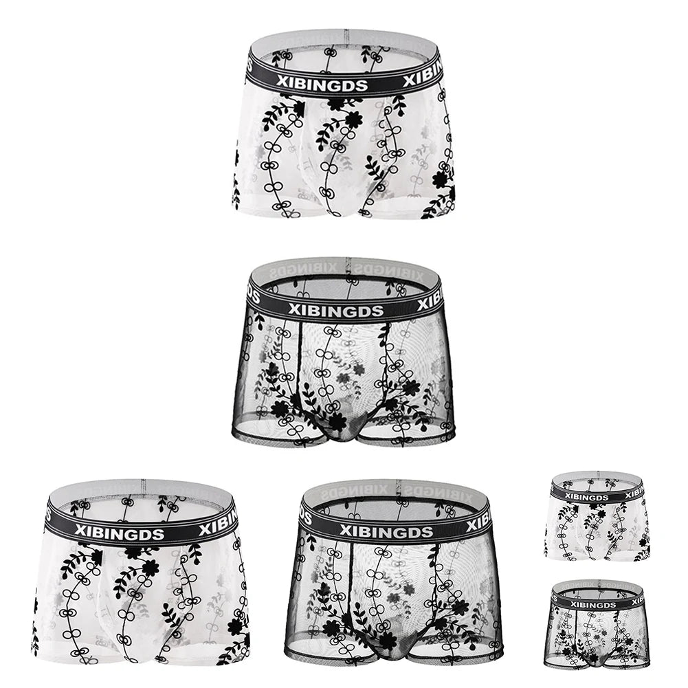 See Through Mesh Boxer Briefs for Men