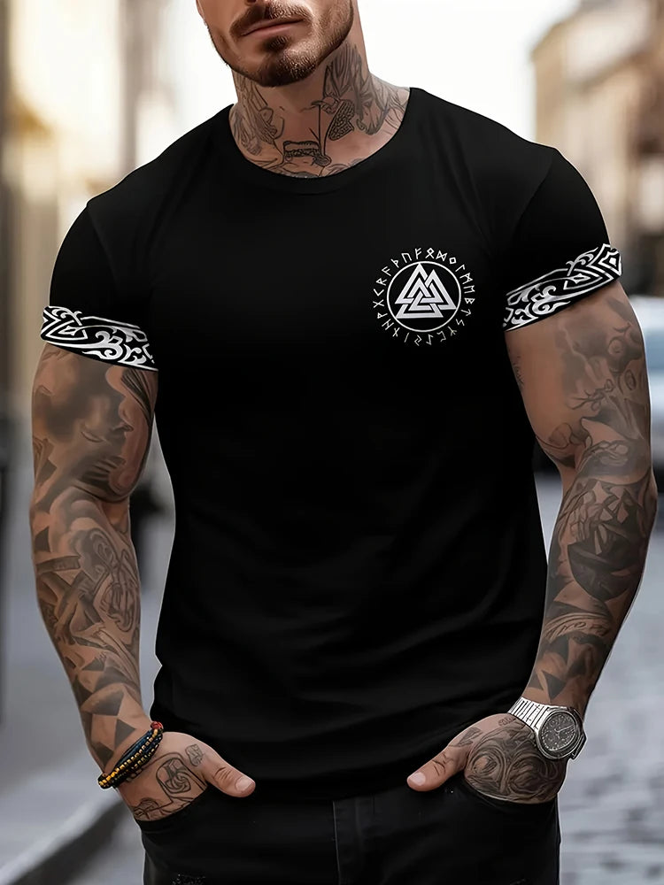Egyptian Religious Style 3D Anubis Printed Men's Short-sleeved Shirt Outdoor Sports Men's Fitness T-shirt Street Fashion T-shirt
