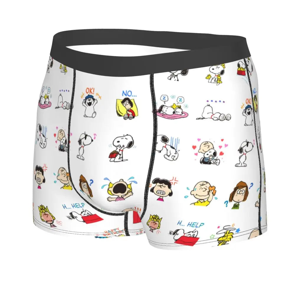 Snoopy Boxer Briefs for Men - Giggle Print Polyester Blend