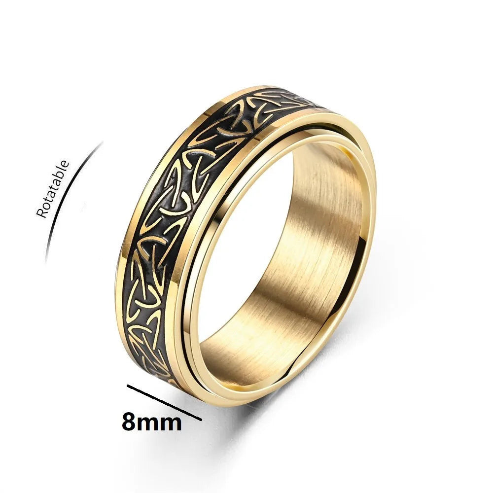 Heliakos + Tyranax Viking Celtic Knot Rune Rings For Man or Woman