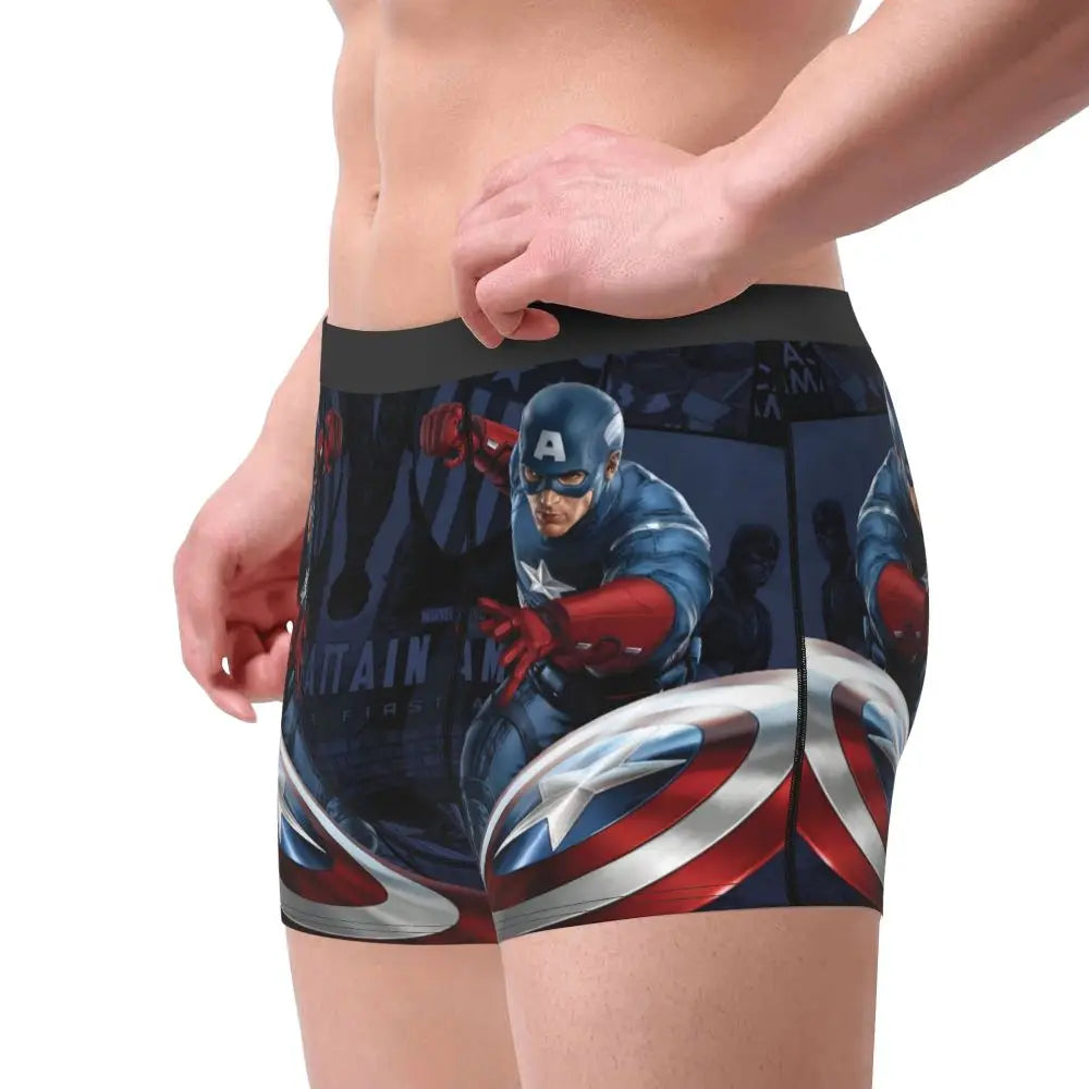 Captain America Comics Design Boxer Shorts for Men by MINISO