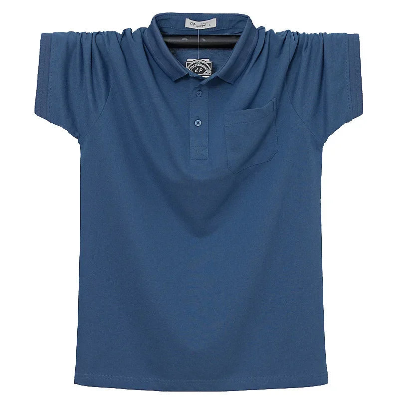 Men's Cotton Polo Shirt with Pocket in 6XL Size