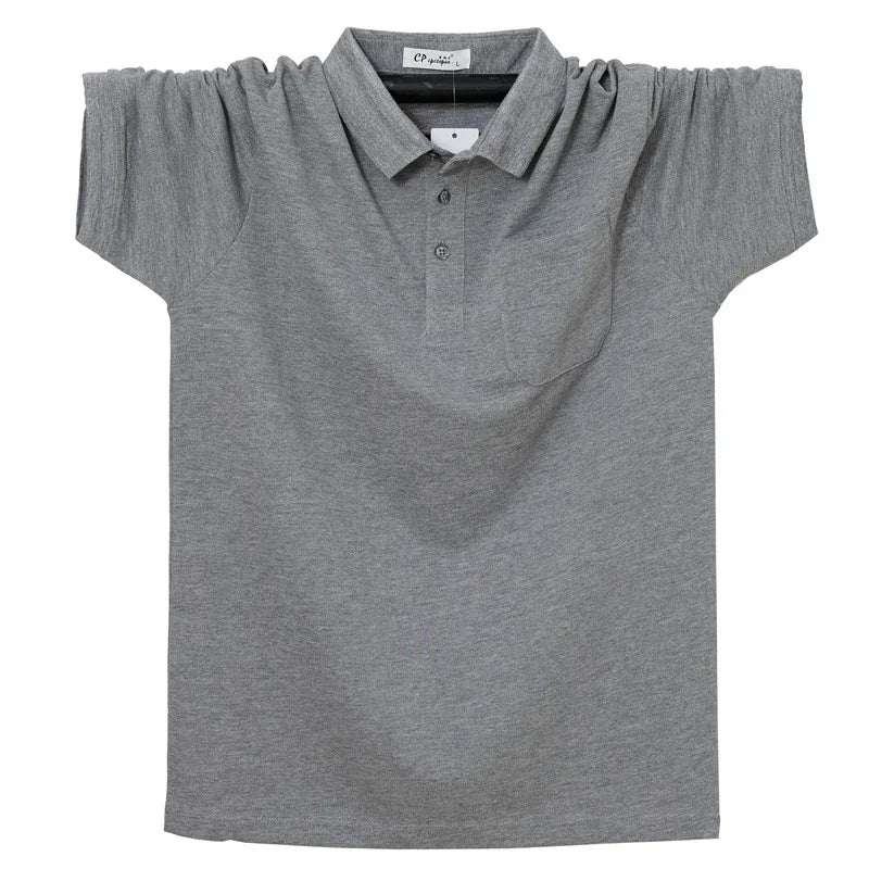 Men's Cotton Polo Shirt with Pocket in 6XL Size