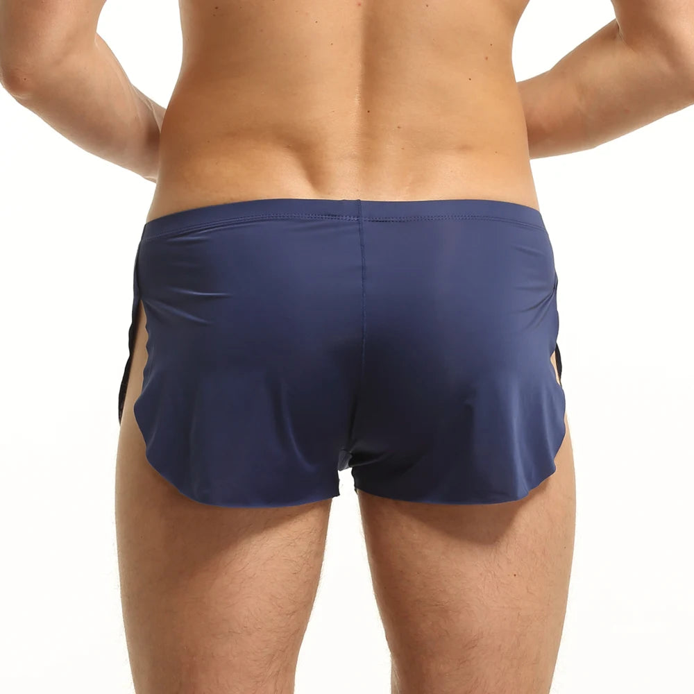 Sleepwear Sexy Cueca Trunk Homme Men's Boxer Shorts Pajamas Side Split Underwear Panties Underpants Low Rise Men Boxers Shorts