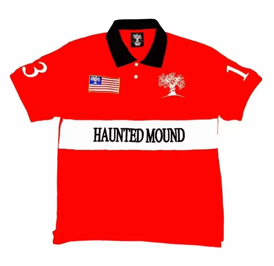 Haunted Mound Pumpkin Head Embroidered T-Shirt