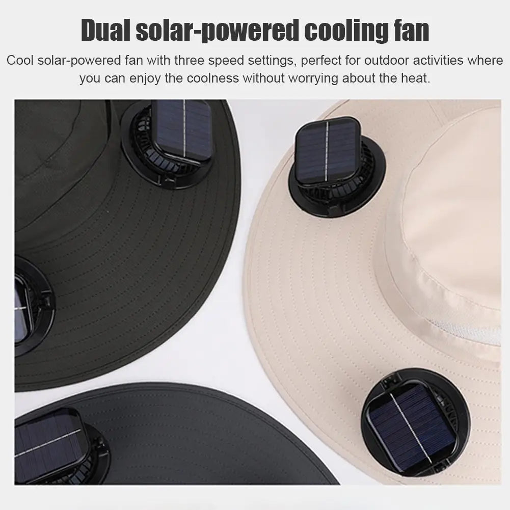 Solar Fan Hat for Men Women with Dual Solar Fans