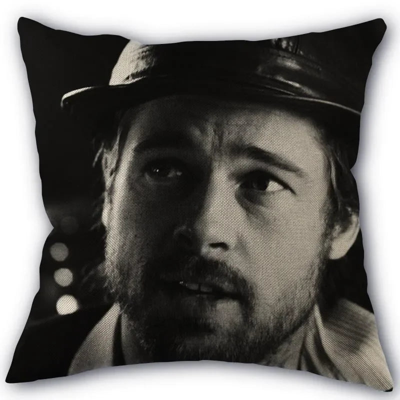 Custom Brad Pitt Pillowcase 45x45cm One Side Decoration Home Textile Cotton Pillow Cover 2026 +
