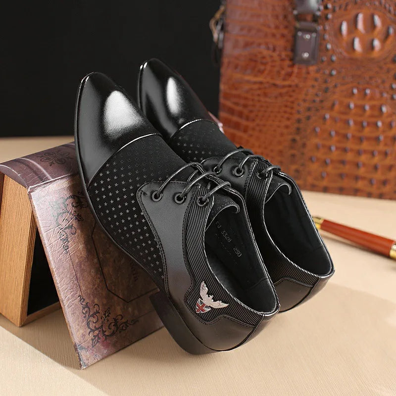 Mens Lace-Up Oxfords Dress Shoes in PU Leather