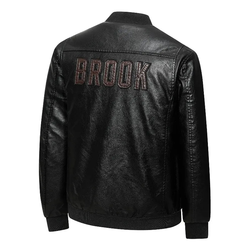 Men's Bomber Jacket Casual Long Sleeve Zip-Up Collar with Pockets Outerwear