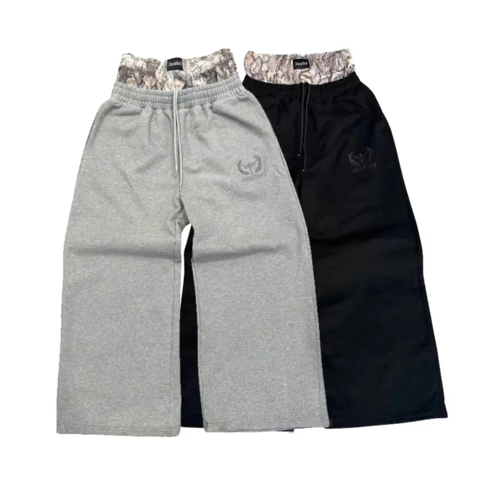 Embroidered Camouflage Sweatpants for Men