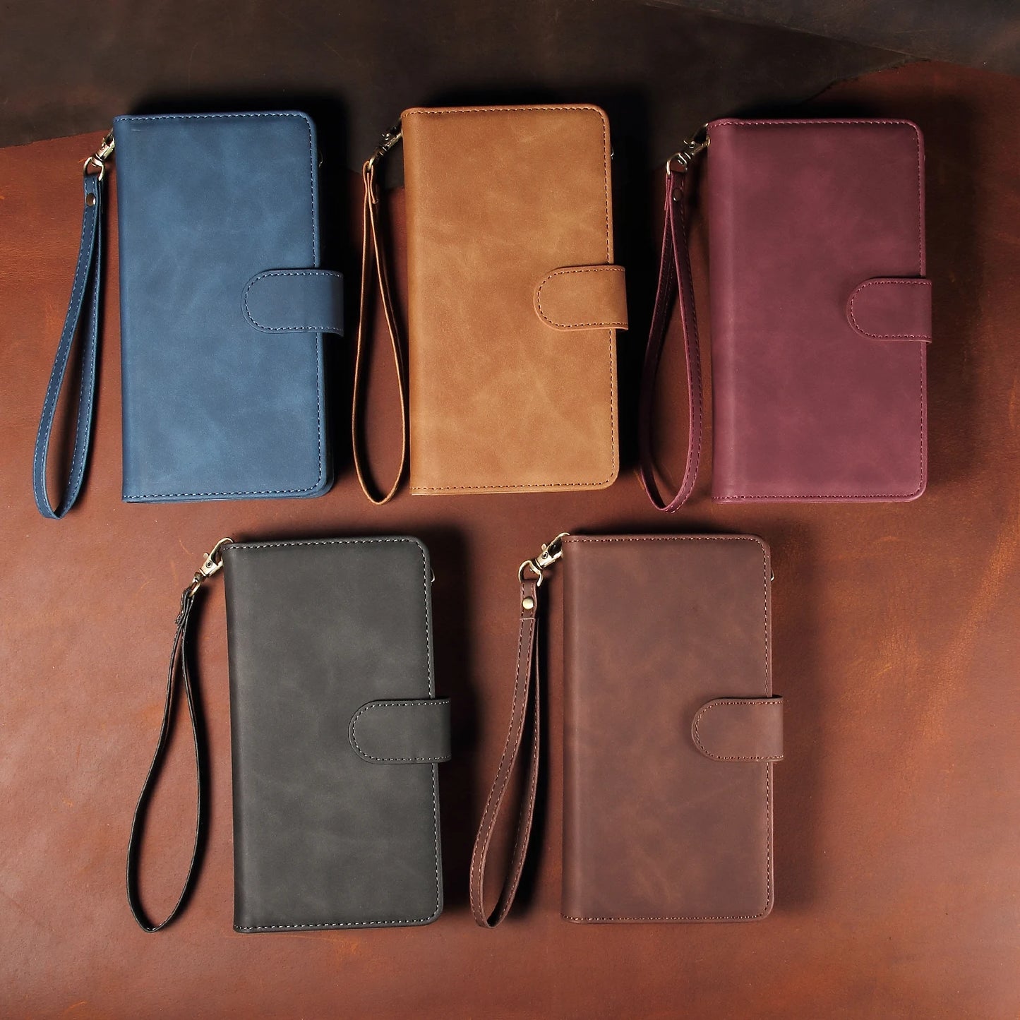 Premium Leather Wallet Case For iPhone 16 15 14 13 12 11 17 Pro Max Plus Magnetic Flip Cover