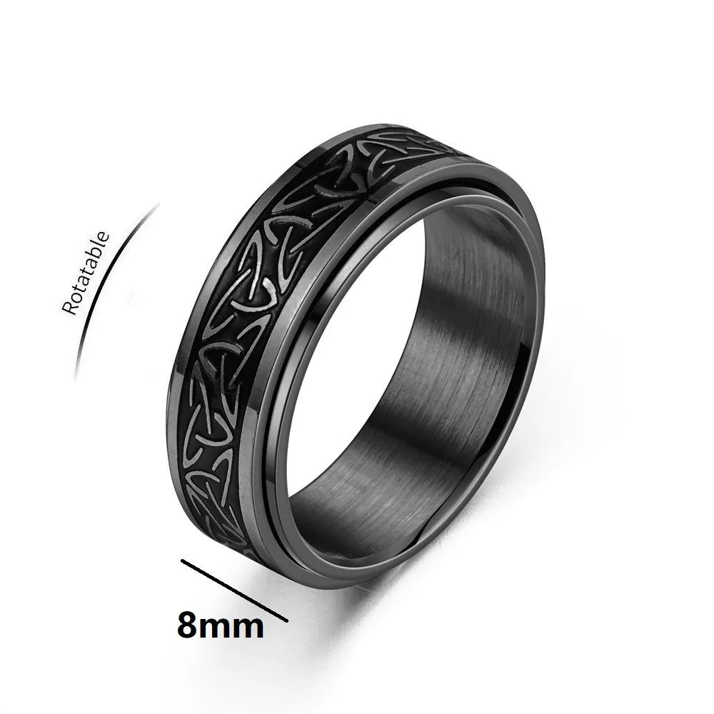 Heliakos + Tyranax Viking Celtic Knot Rune Rings For Man or Woman