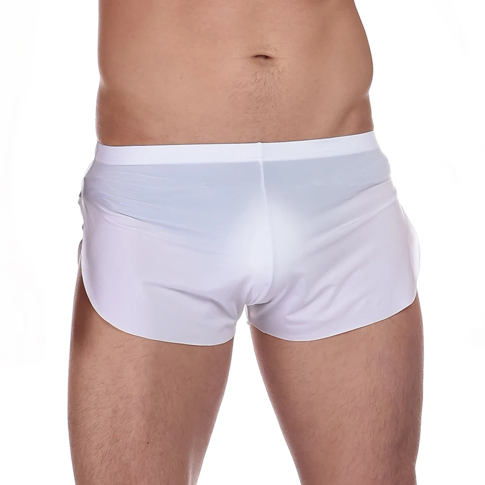 Sleepwear Sexy Cueca Trunk Homme Men's Boxer Shorts Pajamas Side Split Underwear Panties Underpants Low Rise Men Boxers Shorts
