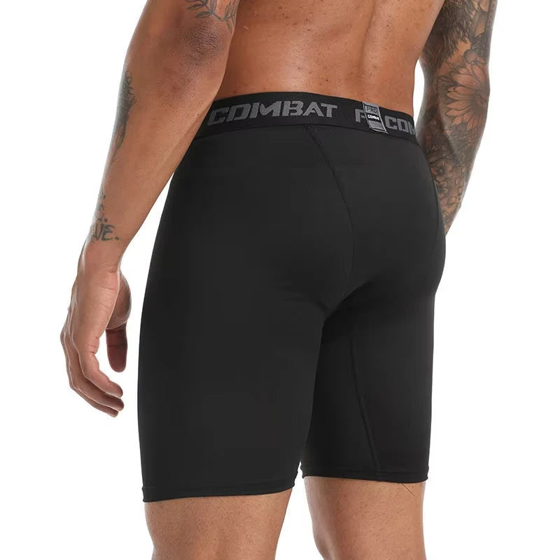 Men's Black Quick-Drying Boxer Shorts for Gym