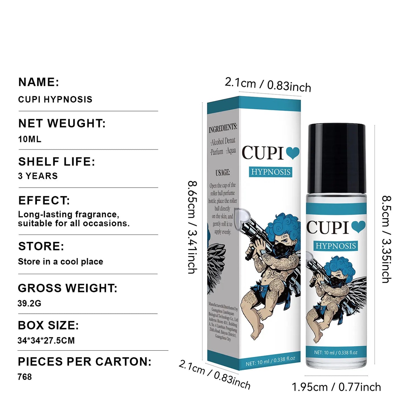 Cupid Cologne for Men Eau de Parfum Travel Size