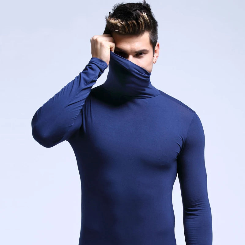 Men's Thermal Turtleneck Bohemian Lapel