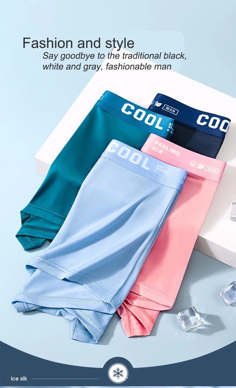 Men's Ice Silk Boxer Shorts L-6XL