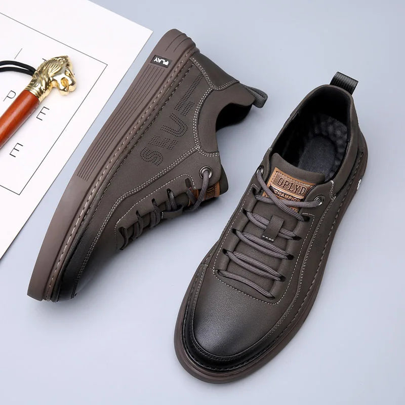Genuine Leather Men's Casual Loafers Sneakers