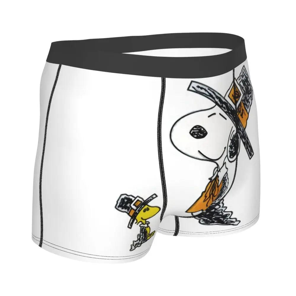 Snoopy Boxer Briefs for Men - Giggle Print Polyester Blend