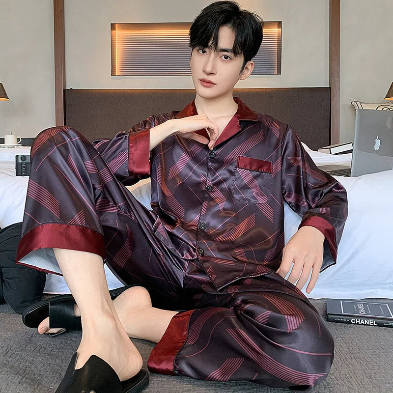 Thin Ice Silk Pajamas for Men